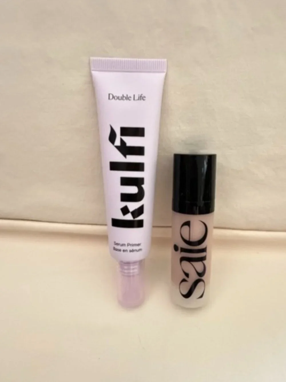Kulfi Double Life Serum Primer and Saie Glowy Super Gel